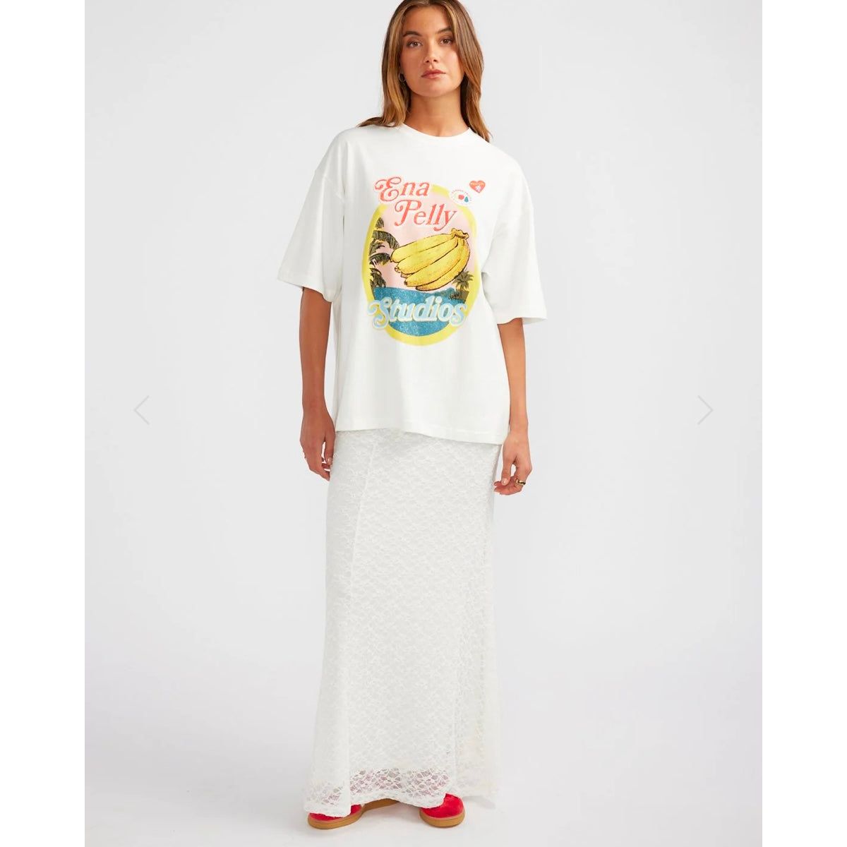 ENA PELLY BANANA TEE-VINTAGE WHITE