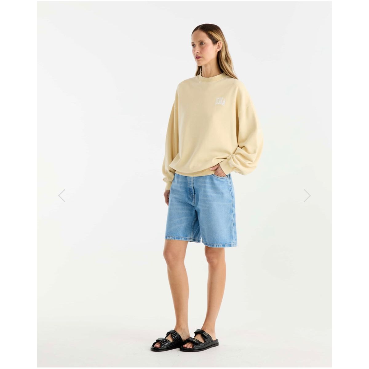 ENA PELLY VINTAGE SPORT SWEATSHIRT-LEMON