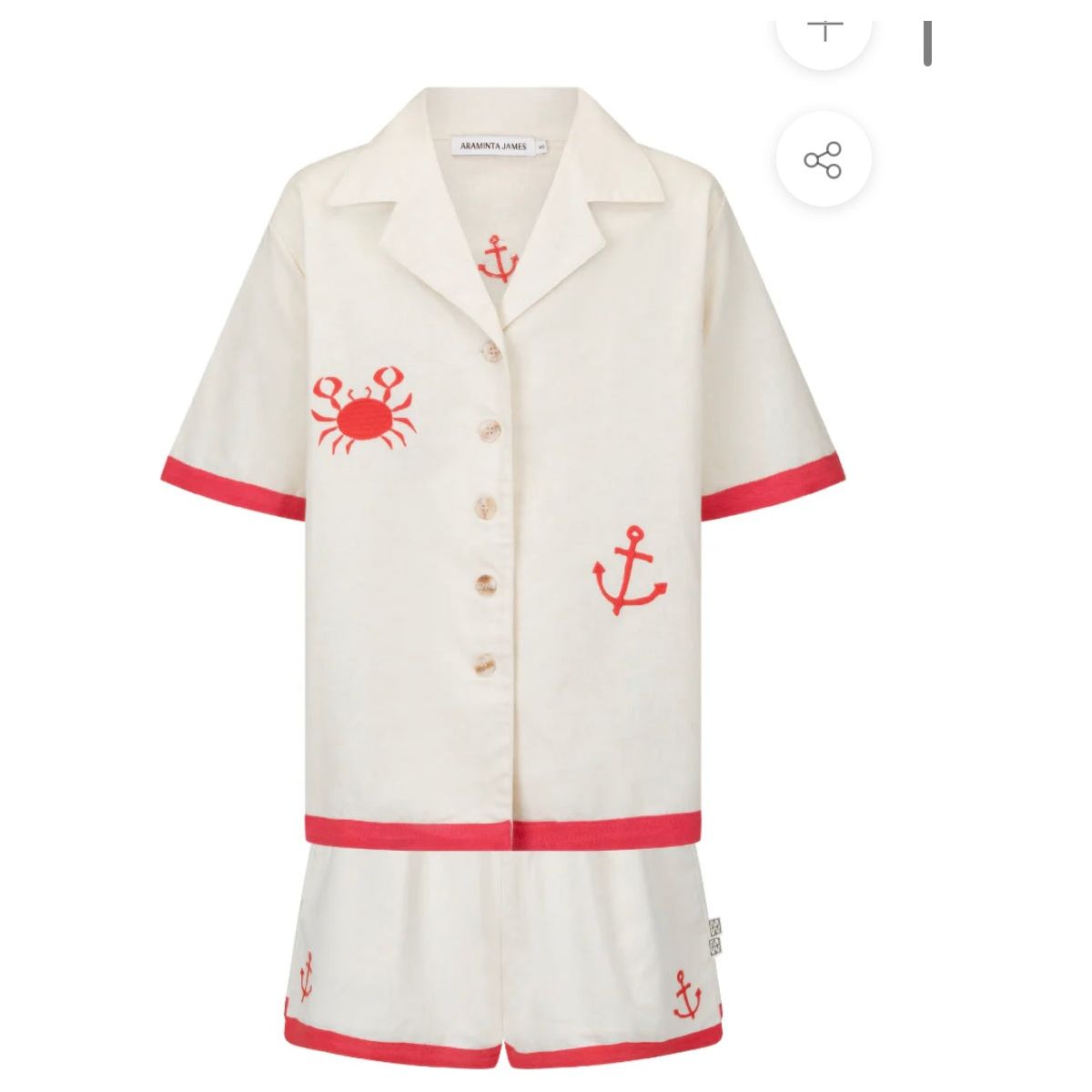 DEL MAR SHIRT SET LOBSTER RED