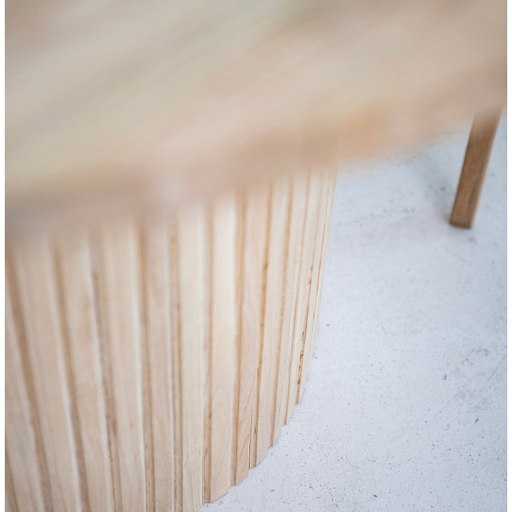 FLORES TEAK 120cm ROUND DINING TABLE.