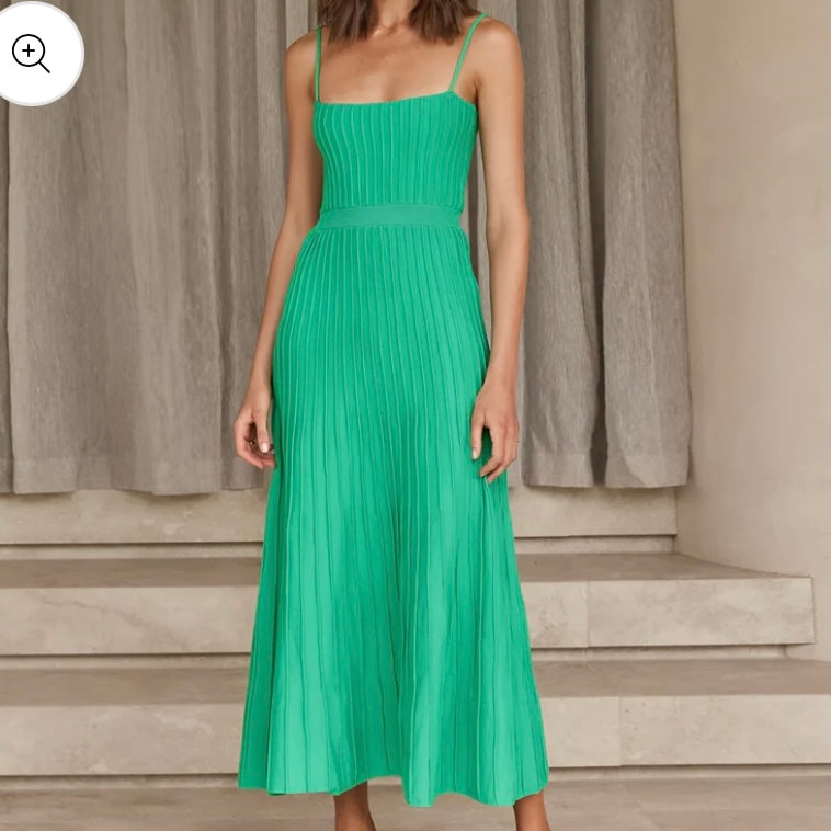 Mika Midi Dress-Apple Green