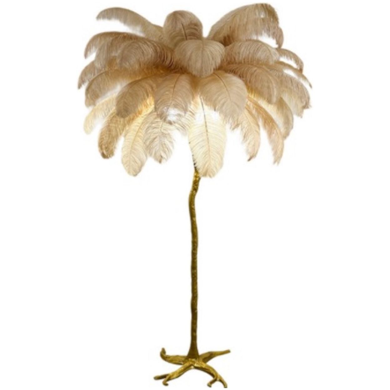 BURLESQUE FEATHERED FLOOR LAMP -BEIGE- PRE ORDER