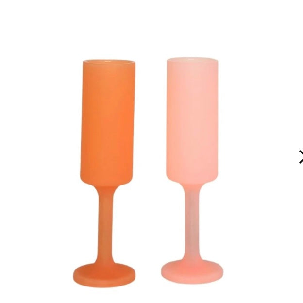SEFF-UNBREAKABLE SILICONE CHAMPAGNE FLUTES-PEACH & PETAL