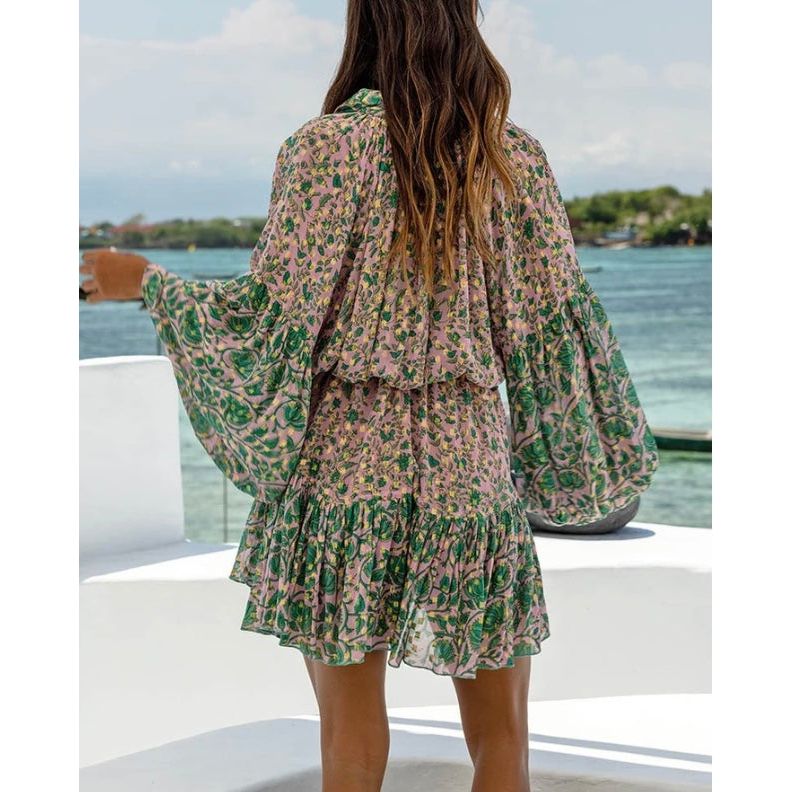 MISS JUNE CORDELIA DRESS- PINK & GREEN -PRE ORDER FOR AUGUST