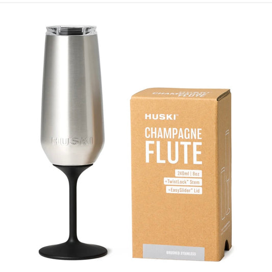 Huski Champagne Flute-Brushed Stainless