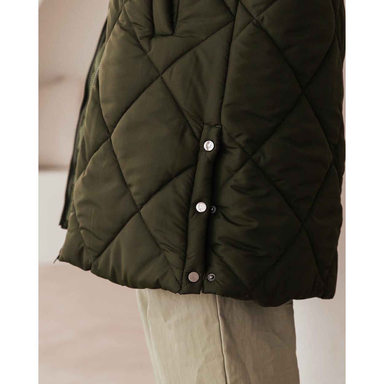 Lucia Utility Puffer Jacket Khaki