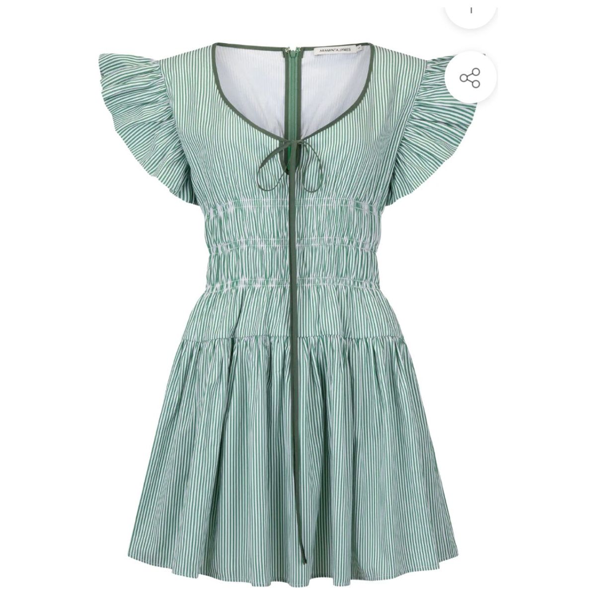 DELFINA MINI DRESS VERDE STRIPE-ARAMINTA JAMES