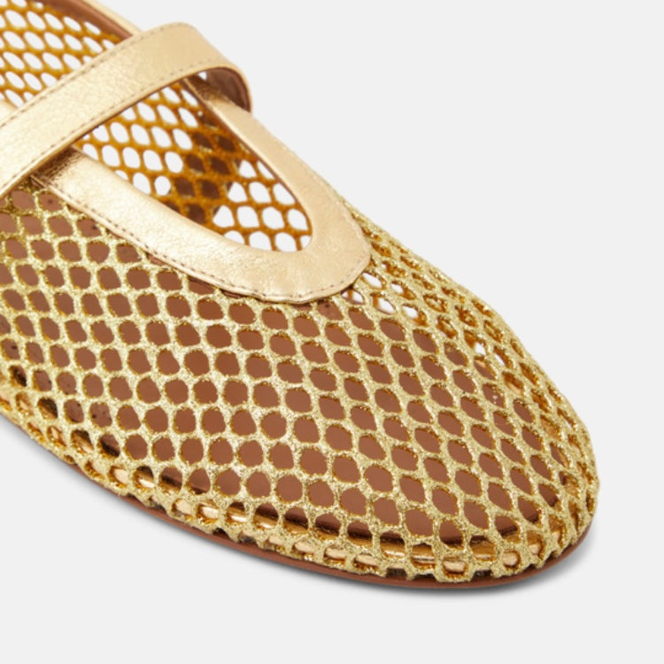 MARY JANES-GOLD MESH