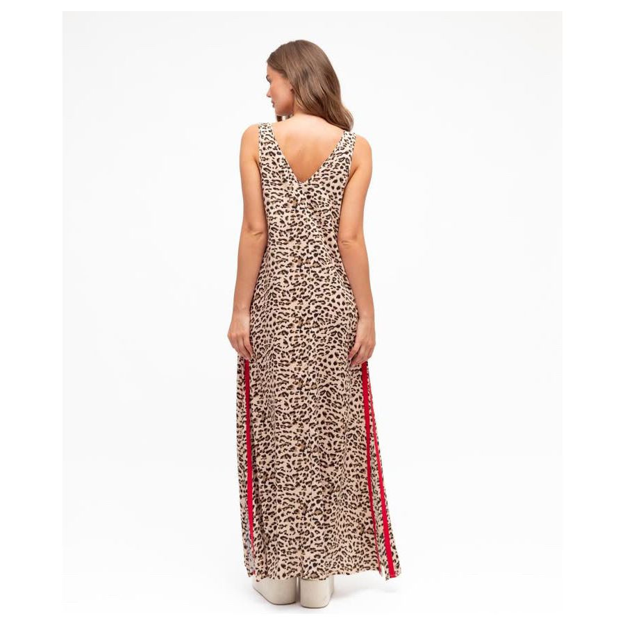 Lottie Leopard Racer Stripe Dress-Leopard Print