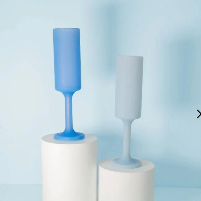 SEFF-UNBREAKABLE SILICONE CHAMPAGNE FLUTES-SKY & KINGFISHER