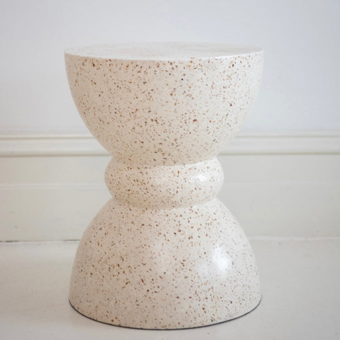 Ethel Hourglass Terrazzo Speckled Side Table