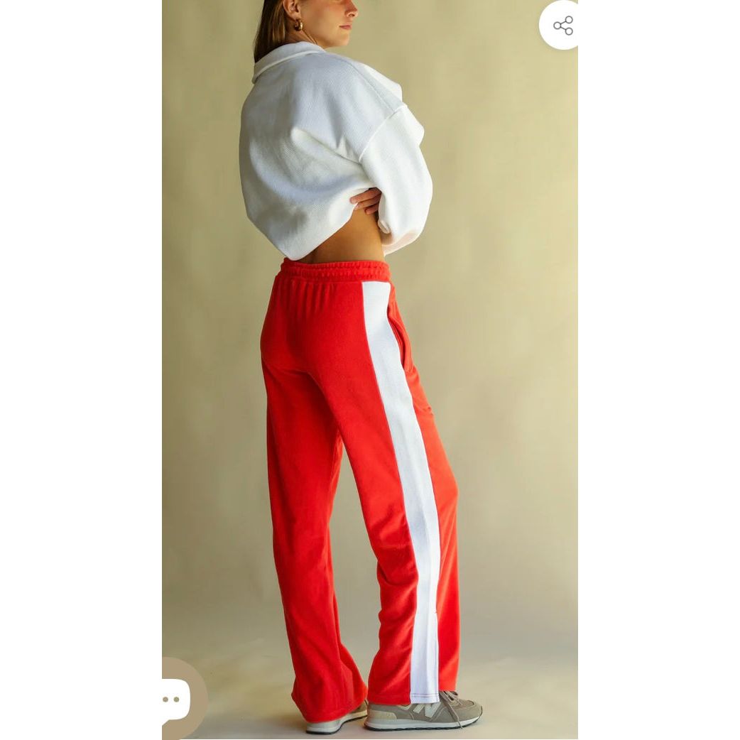TERRY TRACKSIDE PANT -CORAL