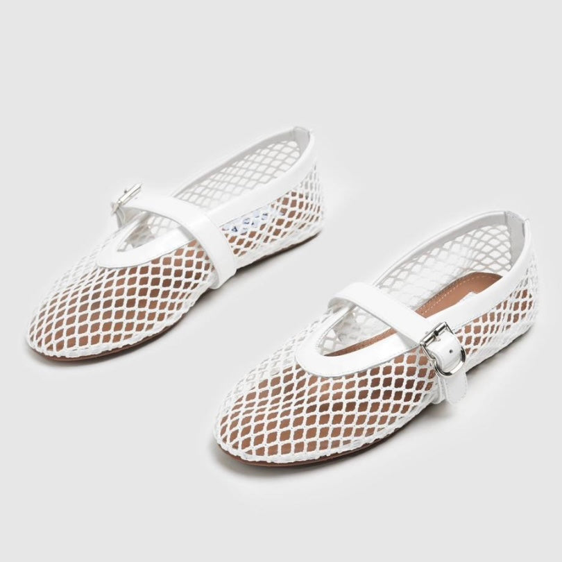 MARY JANES-WHITE MESH