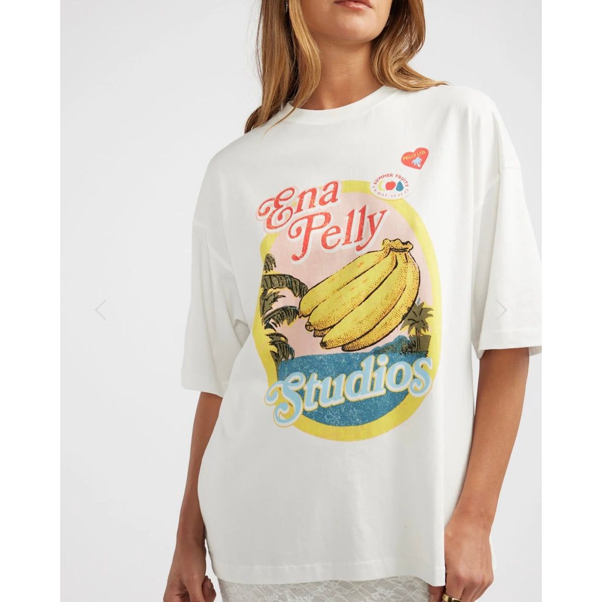 ENA PELLY BANANA TEE-VINTAGE WHITE