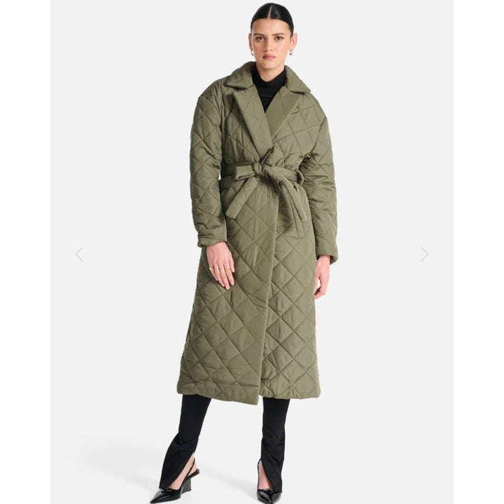 ENA PELLY-MIA LONGLINE QUILTED JACKET-HUNTER GREEN