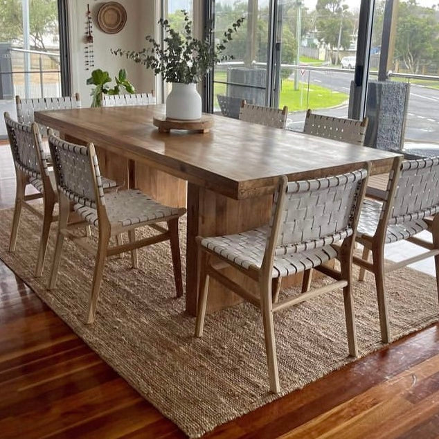 Solid Recycled Teak Dining Table  2.5m Long
