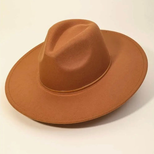 Flat Brim Herringbone Chain Fedora Hat