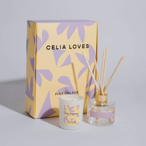 Celia Loves-DUO SET Pina Colada Diffuser + Mini Candle