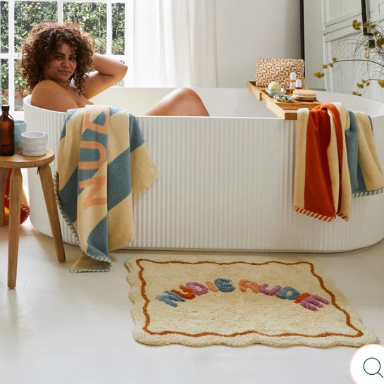 TULA NUDIE BATH MAT - VANILLA RIPPLE-SAGE & CLARE