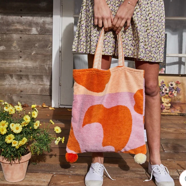 HAILSHAM FLORAL TOTE BAG - PERSIMMON