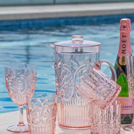 Lulu Acrylic Wine Glass Scollop Design: Blush -