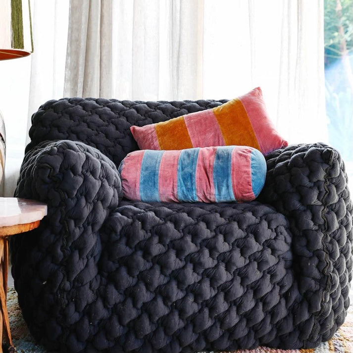 AURORA VELVET BOLSTER CUSHION-KIP & Co  -KIP & CO