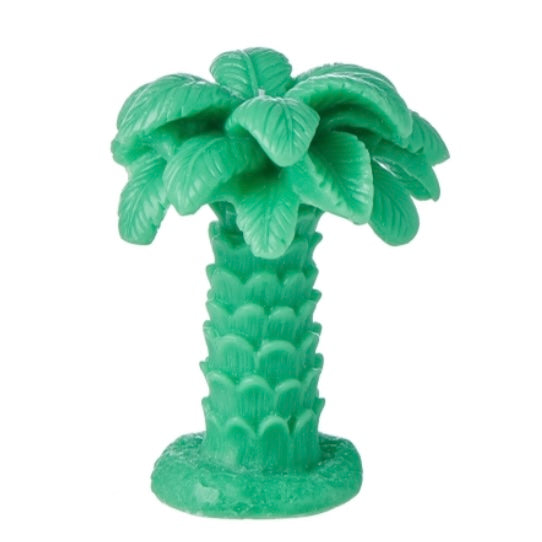 PALM TREE UNSCENTED CANDLE GREEN 14X14X17.5CM