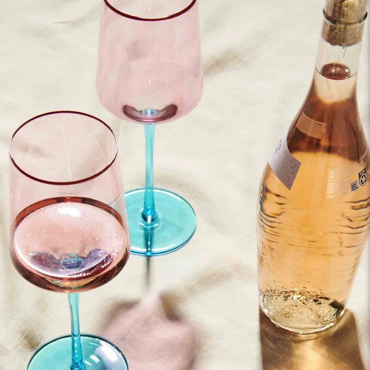 ROSE WITH A TWIST VINO GLASS 2P SET-KIP & CO