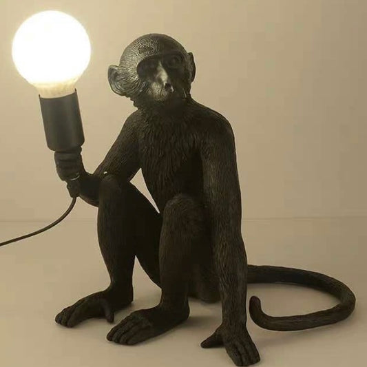 Marlon Monkey Lamp -Black