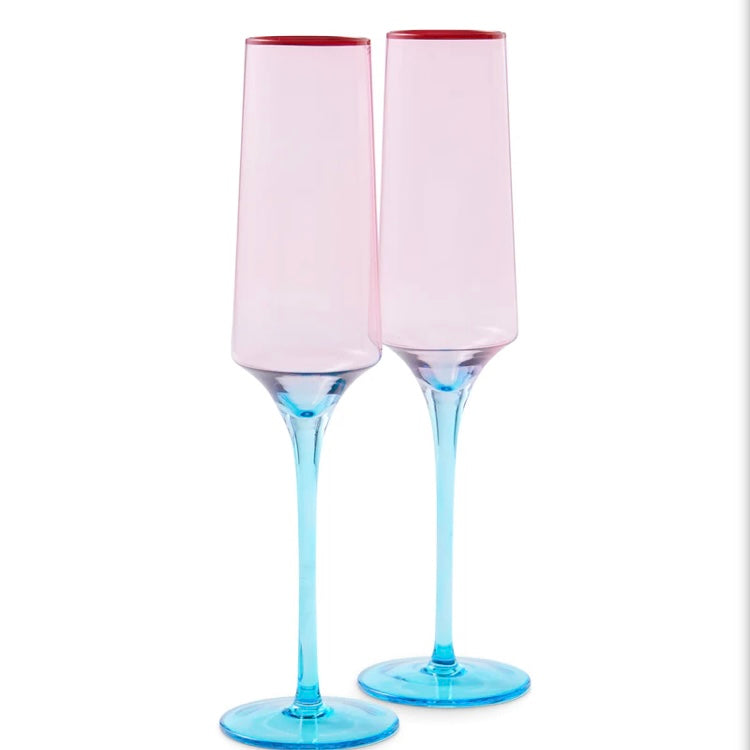 ROSE WITH A TWIST CHAMPAGNE GLASS 2P SET-KIP & CO