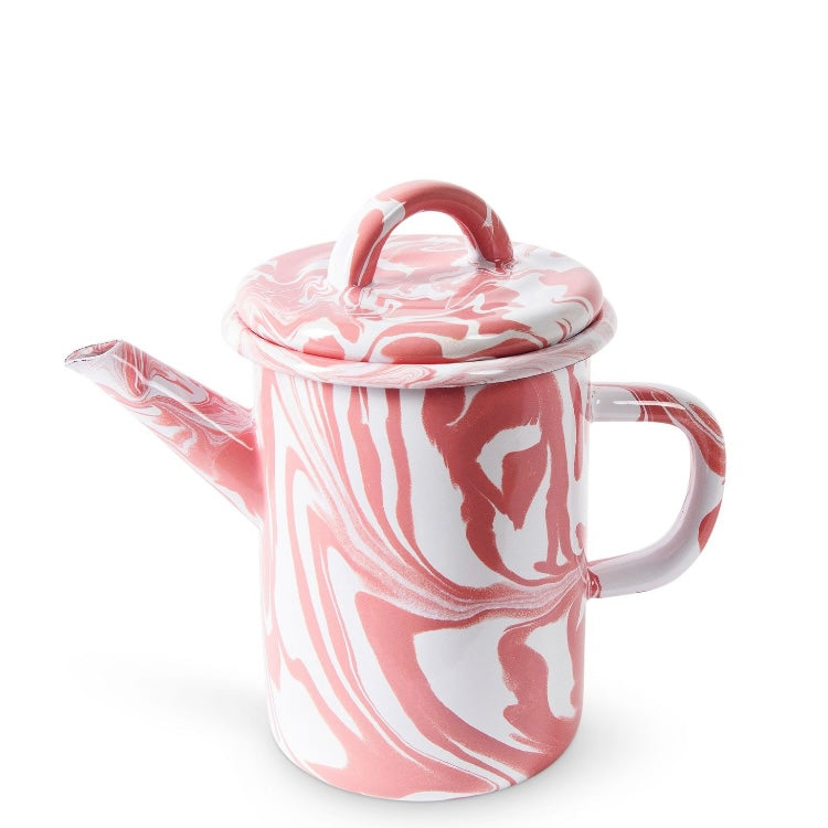 Pink Marble Enamel Teapot One Size-Kip & Co