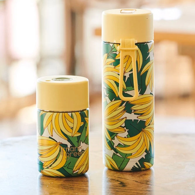 KIP&CO X FRANK GREEN BANANARAMA CERAMIC REUSABLE BOTTLE WITH STRAW LID - 20OZ / 595 ML