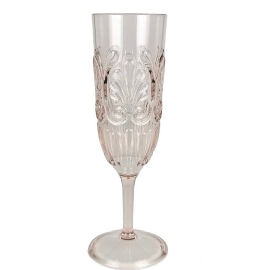 Lulu Acrylic Scallop Champagne Flute Glass: Blush