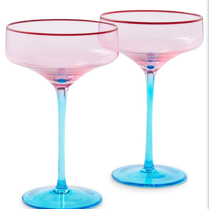 ROSE WITH A TWIST COUPE GLASS 2P SET-KIP & CO
