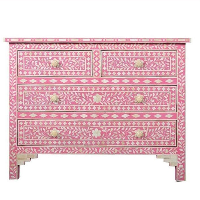 Bone Inlay 4 Drawer Bone Inlay Pink SOLD ! Pre Order November